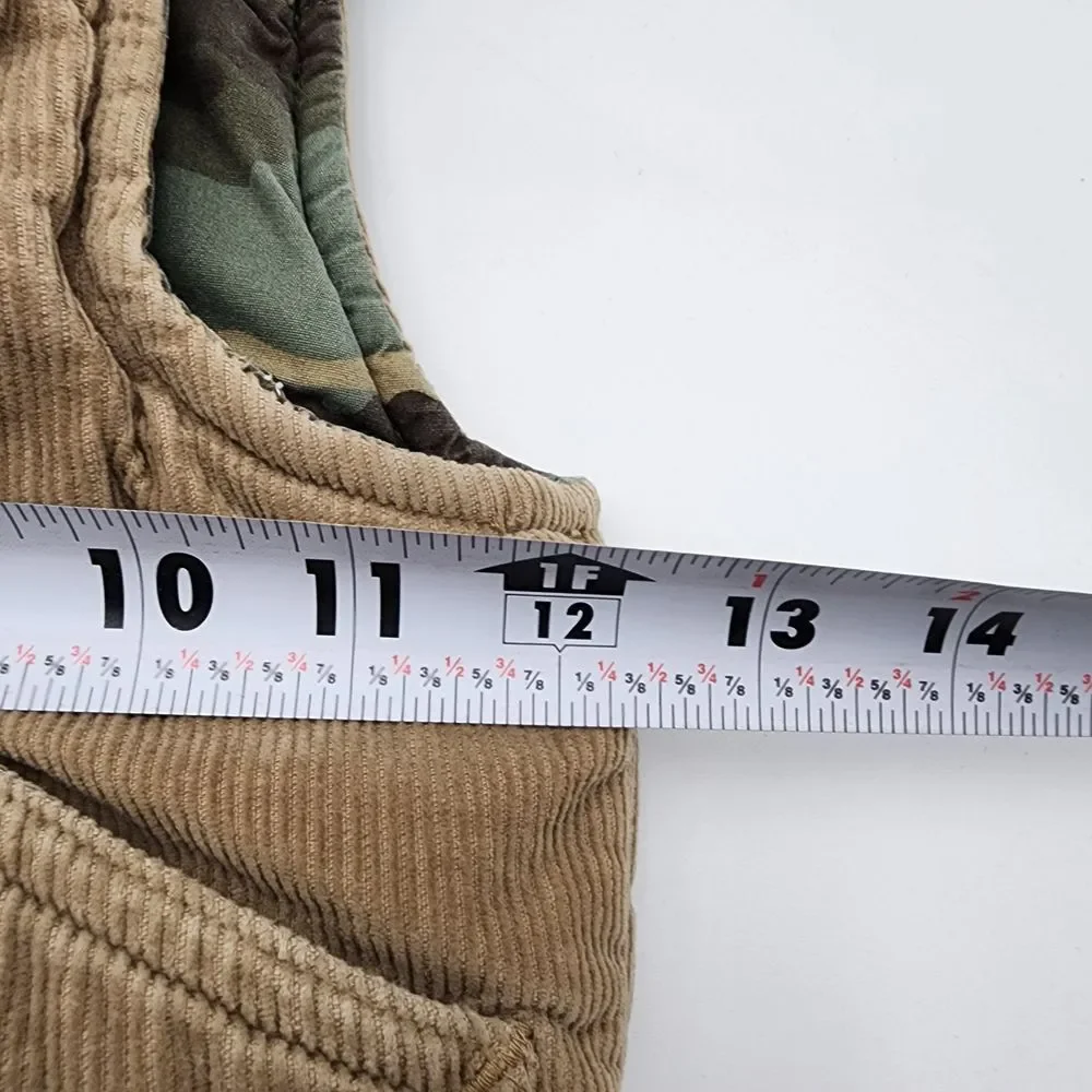 Oshkosh Reversible green camo camouflage/corduroy tan vest‎ Boys size 18 months